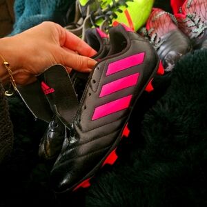 Adidas Black and Pink Soccer Cleats